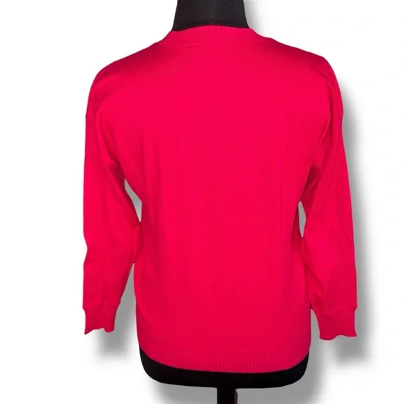 NWT LANE BRYANT Embroidered Crew-Neck Sweater Top - “LOVE” Red 14/16 - Picture 4 of 11